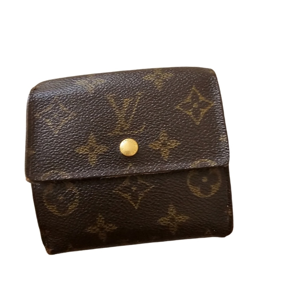 LV hook wallet monogram beige canvas authentic